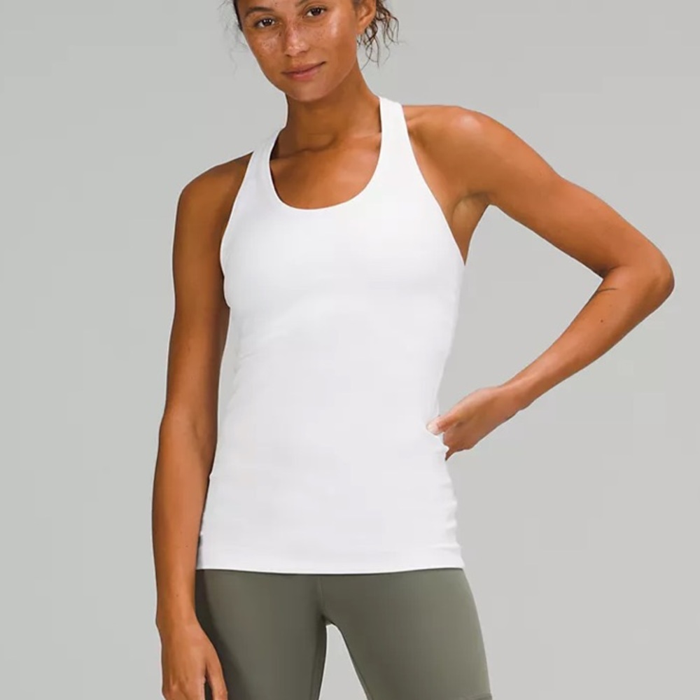 luluemon white tank size 8